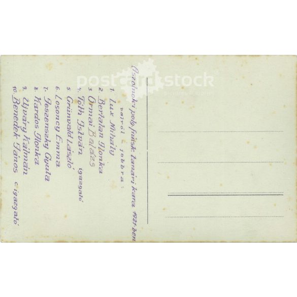 1921 - The teaching staff of the Szolnok civil boys’ school. Black and white photo sheet, postcard. (2792147)