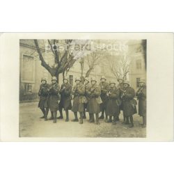   1930s. The picture shows a platoon of German soldiers with guns. Black and white photo sheet, postcard. (2792156)