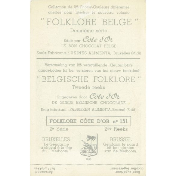 One of the color photos made to illustrate the second series of FOLKLORE BELGE. Offset printing. (2792160)