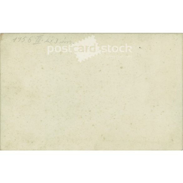 1956 - Group portrait of cheerful men with musicians and brandy. The picture was taken in March 1956. Its maker is unknown. Original paper image. (2792172)