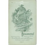 1899 - Studio portrait of a young man. Produced by Péter Kalmár’s photography studio in Budapest.  Cabinet card / CDV photo / hardback photo. (2792176)