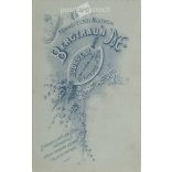 Early 1900s - Studio portrait of a young man. It was made by M. Bergtraun’s photography studio in Budapest.  Cabinet card / CDV photo / hardback photo. (2792177)