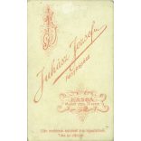 Early 1900s - Studio portrait of a young woman. Produced by the photography studio of József Juhász, Kassa.  Cabinet card / CDV photo / hardback photo. (2792178)