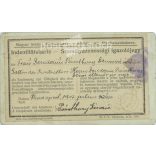 1907 - Studio portrait of a middle-aged woman. Produced by Ödön Békei’s photography studio in Budapest. Identity card. Published by Hungarian State Railways.  Cabinet card / CDV photo / hardback photo. (2792184)