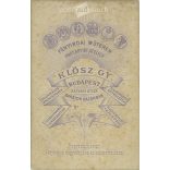 Early 1900s - Studio portrait of a middle-aged woman. It was made by the photography studio of György Klösz in Budapest.  Cabinet card / CDV photo / hardback photo. (2792186)