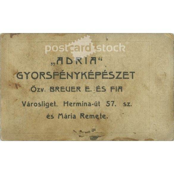 Early 1900s - Studio photo of young ladies, full length. It was made by Adria’s photography studio in Városliget, Budapest.  Cabinet card / CDV photo / hardback photo. (2792189)