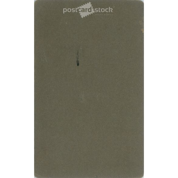 Early 1900s - Studio full-length photo of a young woman. It was made by Klomann N.’s photography studio in Esztergom.  Cabinet card / CDV photo / hardback photo. (2792197)