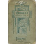 Early 1900s - Studio photo of men playing cards, full length. It was made by Helfgott’s photography studio in Városliget, Budapest.  Cabinet card / CDV photo / hardback photo. (2792201)