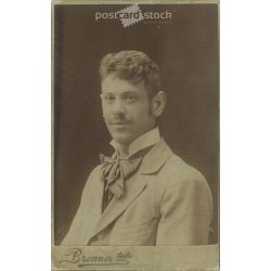  1898 - Studio portrait of Donáth. Memorial for Herminka. It was made by the photography studio of the Brenner brothers in Budapest.  Cabinet card / CDV photo / hardback photo. (2792206)