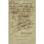 1898 - Studio portrait of Donáth. Memorial for Herminka. It was made by the photography studio of the Brenner brothers in Budapest.  Cabinet card / CDV photo / hardback photo. (2792206)