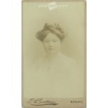 Late 1800s - Mariska Pászthory’s studio photo. Produced by the photographic studio of L. R. Goodman.  Cabinet card / CDV photo / hardback photo. (2792207)