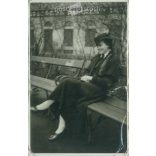 1936 - Sitting on a bench. The picture was taken in Hungary, the maker is unknown. Original paper image. (2792218)