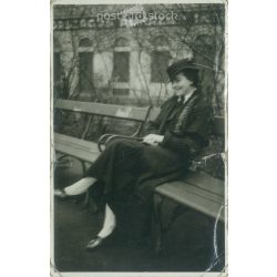   1936 - Sitting on a bench. The picture was taken in Hungary, the maker is unknown. Original paper image. (2792218)