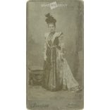 1890s. Elegant woman, studio photo. Made by István Goszleth, photography studio, Budapest. Original  Cabinet card / CDV photo / hardback photo. (2792229)