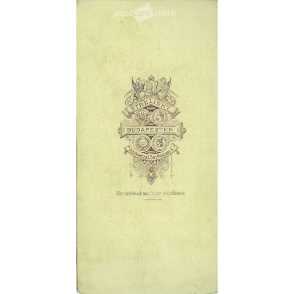 1890s. Man in jacket with cigar, studio shot. It was made by Sterlisky’s photography studio in Budapest. Original  Cabinet card / CDV photo / hardback photo. Cut. (2792230)