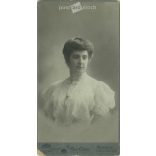 Early 1900s. Woman in lace dress, studio shot. It was made by Ödön Uher, his photography studio, in Budapest. Original  Cabinet card / CDV photo / hardback photo. (2792231)