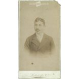1890s. Studio portrait of a young man. Produced by Wilhelm Linderhoffer, photography studio, Budapest. Original  Cabinet card / CDV photo / hardback photo. (2792233)