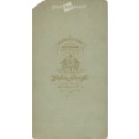 1890s. Studio portrait of a young man. Produced by Wilhelm Linderhoffer, photography studio, Budapest. Original  Cabinet card / CDV photo / hardback photo. (2792233)