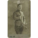 Early 1900s. Man in uniform with cigarette, studio shot. It was made by Sterlisky’s photography studio in Budapest. Original  Cabinet card / CDV photo / hardback photo. (2792237)