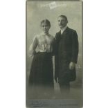 Early 1900s. Irén Mendery and her husband Andor Váradi. Jenő Knebel, photography studio, Szombathely. Original  Cabinet card / CDV photo / hardback photo. (2792239)