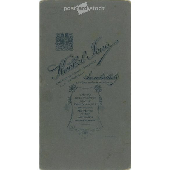 Early 1900s. Irén Mendery and her husband Andor Váradi. Jenő Knebel, photography studio, Szombathely. Original  Cabinet card / CDV photo / hardback photo. (2792239)