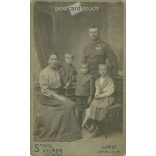 December 1907. Philip family, studio recording. Vilmos Stahl, photography studio, Újpest. Original  Cabinet card / CDV photo / hardback photo. (2792242)
