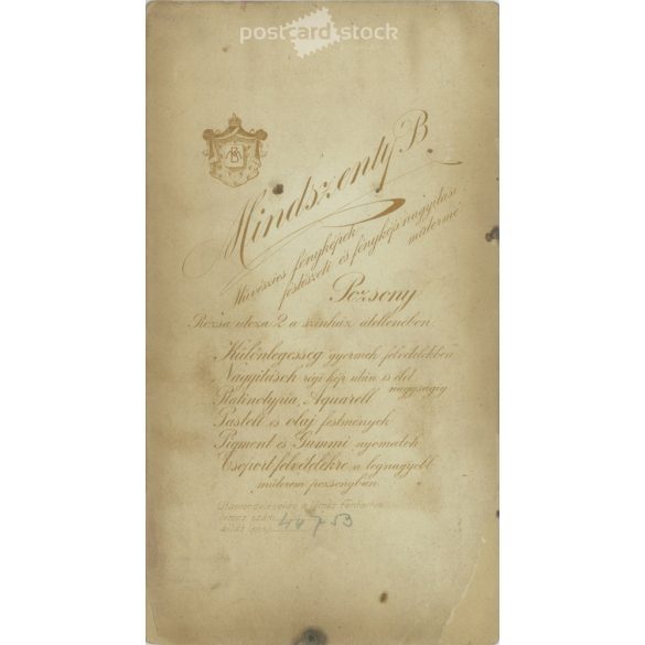 1912 - br The ordination photo of parish priest Sándor Barkóczy. Mindszenty B, photography studio, Bratislava. Original  Cabinet card / CDV photo / hardback photo. (2792243)