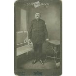 Early 1900s. Middle-aged man in fancy dress. Donát, successor of Stahl, photography studio, Újpest. Original  Cabinet card / CDV photo / hardback photo. (2792245)