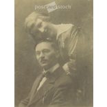1915 - Photo of a young couple. Mariska and Joci. Borossebes. Its maker is unknown. Original, cashiered paper image. (2792258)