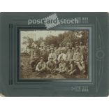 1910s. Group photo of workers outdoors. Its maker is unknown. Original, cashiered paper image. (2792260)