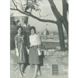 After 1945. Elegant ladies on the Fisherman’s Bastion. Its maker is unknown. Original, cashiered paper image. (2792262)