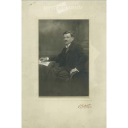   1920s. Studio photo of an elegant young man. Made in Kürti’s photography studio, Sopron. Original, cashiered paper image. (2792263)