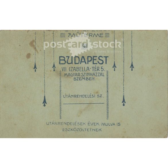 Early 1900s. Studio portrait photo of János Farkas. Its maker is unknown. The photo was taken in Budapest. Original  Cabinet card / CDV photo / hardback photo. (2792266)