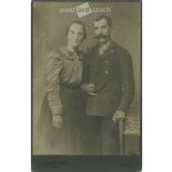 Late 1890s. Studio recording of an unknown couple. It was made in Gizella Kulcsár photography studio. In Vác. Original  Cabinet card / CDV photo / hardback photo. (2792282)