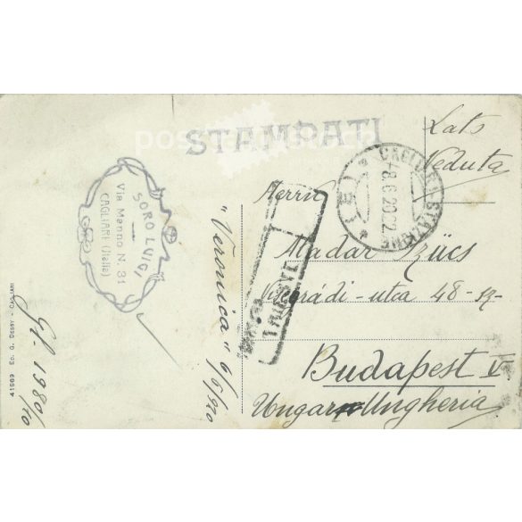 1920 - Italy, Sardinia Cagliari railway station, Real 04783. Photo sheet, postcard. Original paper image. (2792284)