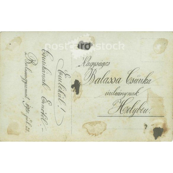 1920 - Memorial, to Csurika from Ernő. Balassa Colony. Bar company outdoors. Its maker is unknown. Original Paper Image. Photo sheet, postcard. (2792289)