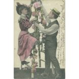 1903 - Romantic postcard, colored photo sheet, with Budapest stamp. (2792295)