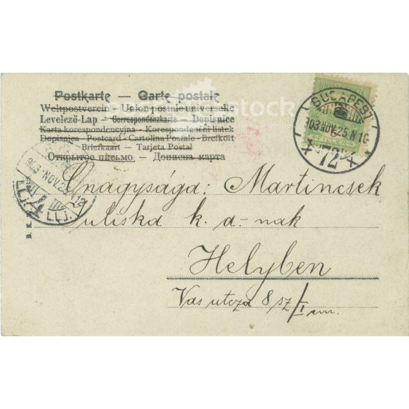 1903 - Romantic postcard, colored photo sheet, with Budapest stamp. (2792295)