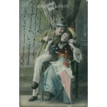 1909 - Romantic postcard, colored photo sheet. (2792296)