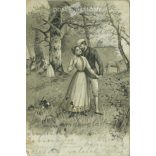 1906 - Romantic postcard with unique illustration. (2792297)