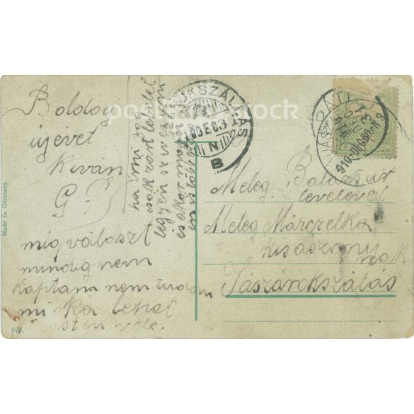 1906 - New Year greeting card, colored photo sheet. (2792298)