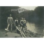 1924 - Group photo of bathers. The creator of the image and the identity of the people in the image are unknown. The photo was taken in Hungary. Original paper image. (2792302)