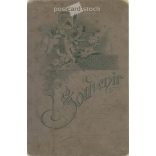 Early 1900s. Family group photo in the garden. Its maker and the identity of the people on it are unknown. Covered on embossed hardboard. Cabinet photo / hardback photo / business card. (2792312)