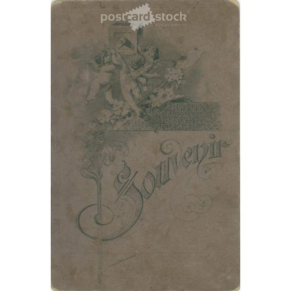 Early 1900s. Family group photo in the garden. Its maker and the identity of the people on it are unknown. Covered on embossed hardboard. Cabinet photo / hardback photo / business card. (2792312)