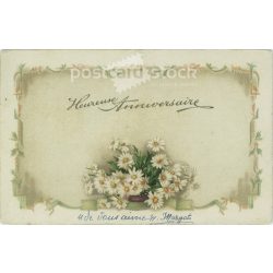   1910s. French birthday greetings. Lithography, with shapes and gilding. (2792318)