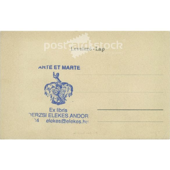 Early 1900s. Pécs. Parish church. Andor Derzsi Elekes Ex libris stamp on the back. Postcard, photo sheet. (2792329)