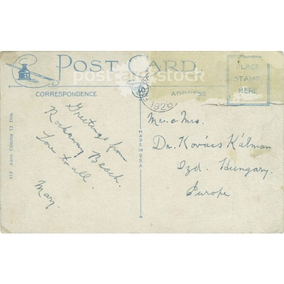 1928 - Cheerful postcard, car series, with unique illustration. (2792337)