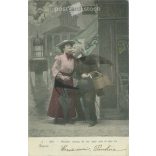 1903 - Merry scene. French, colored photo sheet, postcard. (2792343)