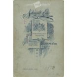 Early 1900s. Studio portrait of young woman. His identity is unknown. The photo was taken in Schmidt Ede’s photography studio in Budapest. Original  Cabinet card / CDV photo / hardback photo. (2792350)