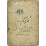 Late 1890s. Unknown young couple with their children, studio photo. The photo was taken in József Fodor’s photography studio in Nagy-Kanizsa. Original  Cabinet card / CDV photo / hardback photo. (2792353)